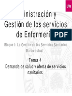 Administración y Gestión de Los Servicios de Enfermería: Tema 4