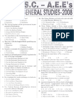 Aee General Studies 2008