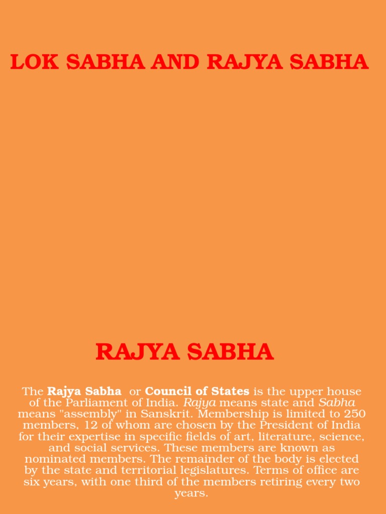 Lok & Rajya Sabha | Download Free PDF | Government Institutions ...