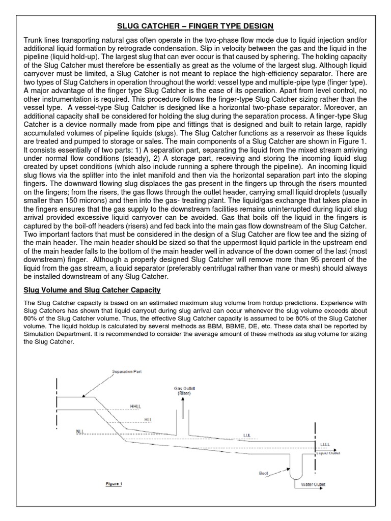 Finger-Type Slug Catcher Design Guide | PDF | Gases | Gas Technologies