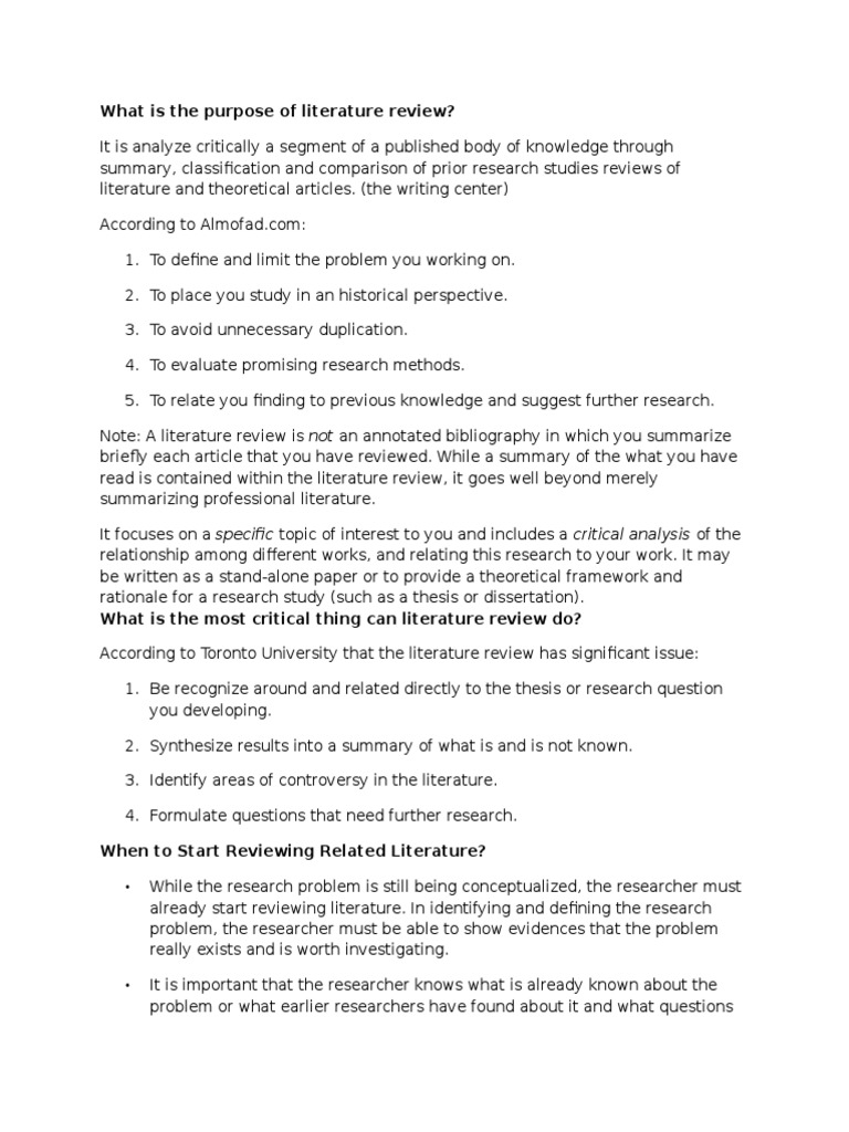 Purpose of a Literature Review | PDF | Literature Review | Citation
