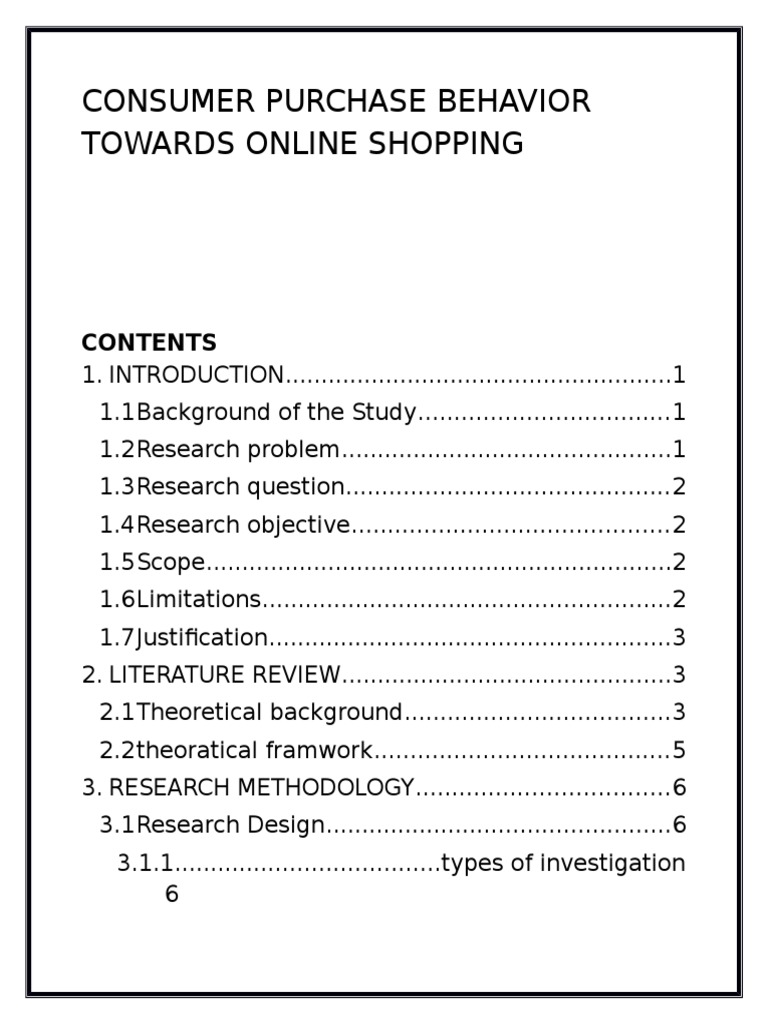 Consumer Purchase Behavior Towards Online Shopping PDF Survey