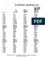 First Grade Master Spelling Lists