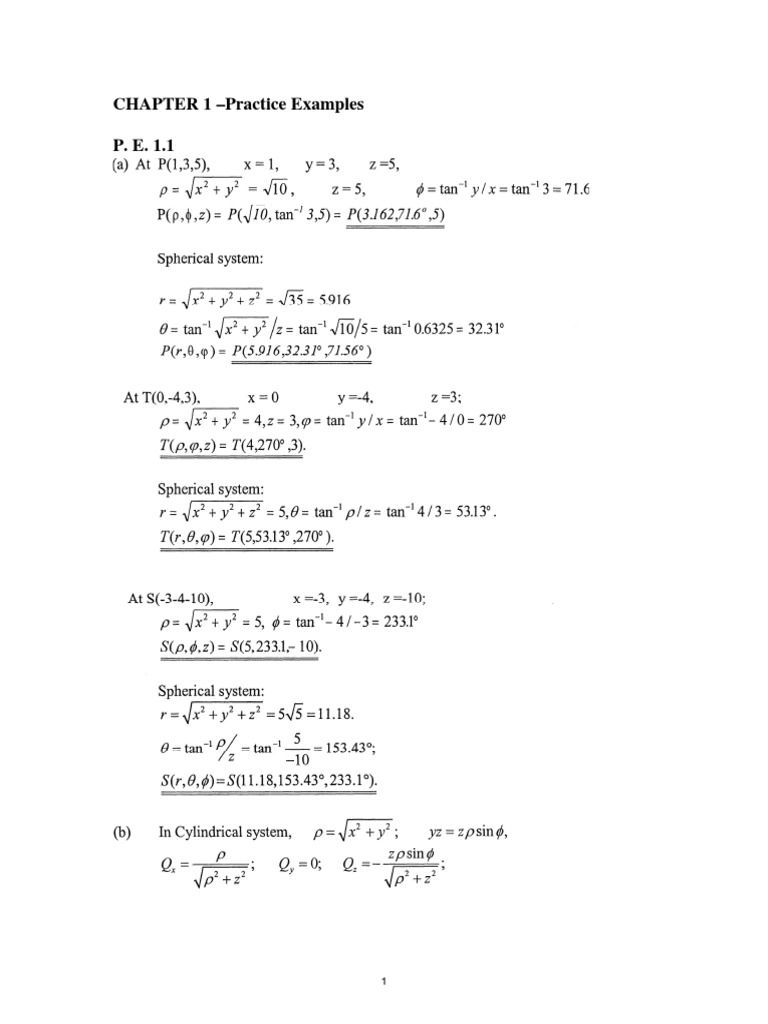 Elements of Electromagnetics Sadiku Solution Practice Examples Chapter ...