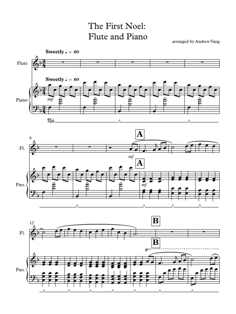 Piano Flute First Noel