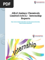 Alkyl Amines Chemicals Limited (AACL) - Internship Reports