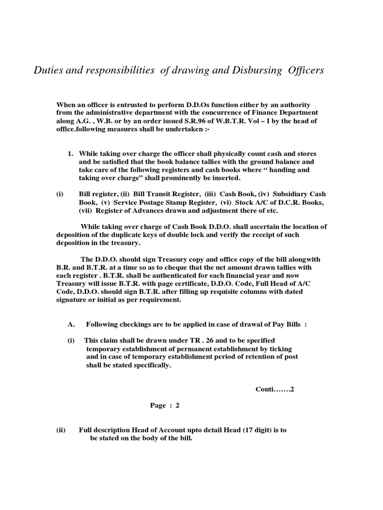 DDO Duties and Responsibilities Guide | PDF | Cheque | Payments