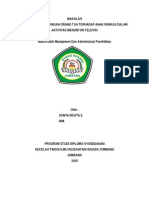 Download MAKALAH pengaruh televisi terhadap perkembngan anak remaja by norman mahendra SN291922531 doc pdf