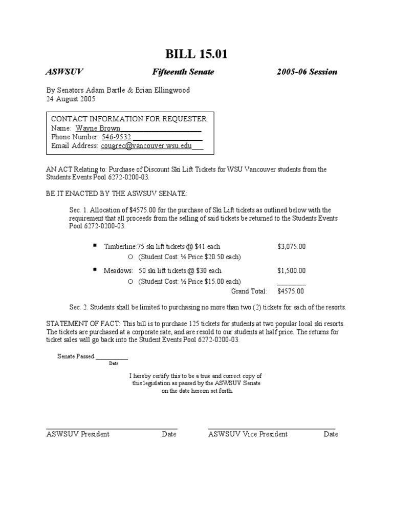 Bill 15.001 | PDF