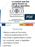 Tobacco Control and E-Cigarettes