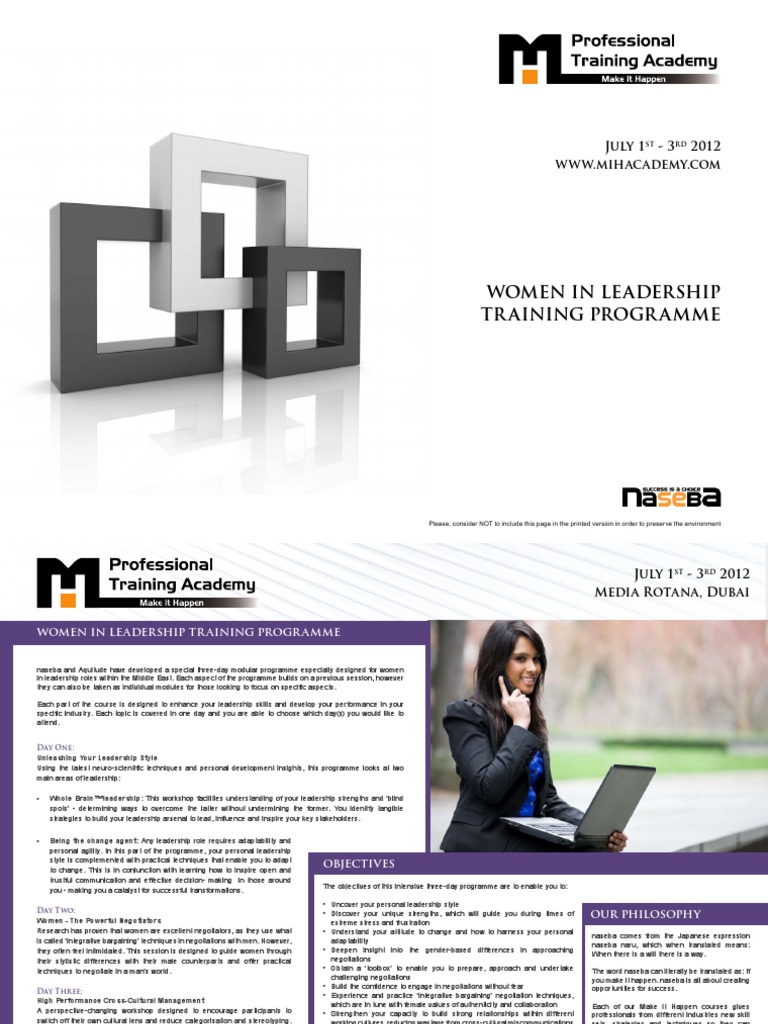 Women in Leadership Training Programme 2012 | PDF | Facilitator ...