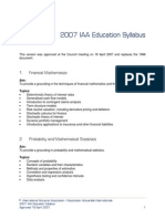 2007 IAA Education Syllabus: 1. Financial Mathematics