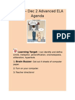 November 30 To Dec 2 2015 Advanced Agenda Figurative Language