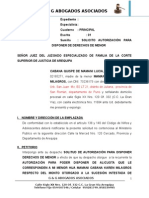 Solicitoud Para Diponer de Derechos de Menor