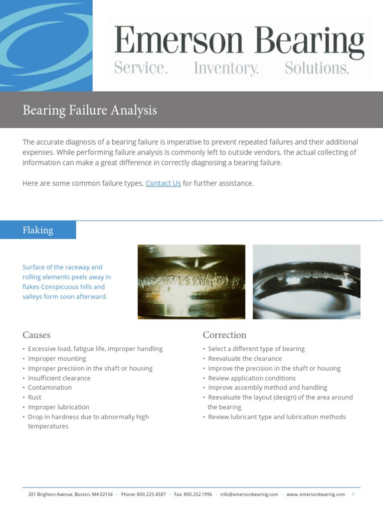 Bearing Failure Analysis Flaking