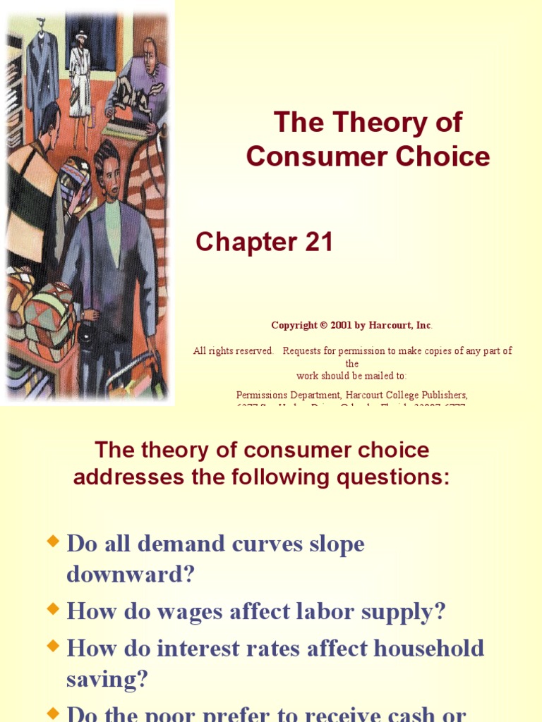 The Theory of Consumer Choice Labour Economics Consumers