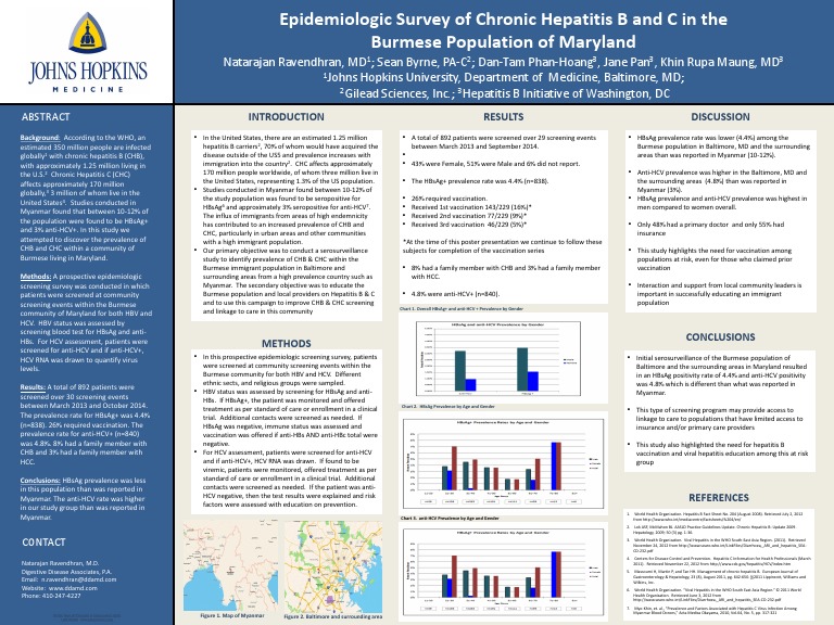 Epidemiologic Survey of Chronic Hepatitis B and C in The Burmese ...