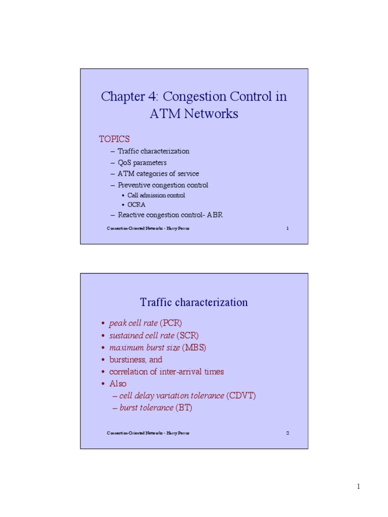 Chapter 4: Congestion Control in ATM Networks: Traffic Characterization ...
