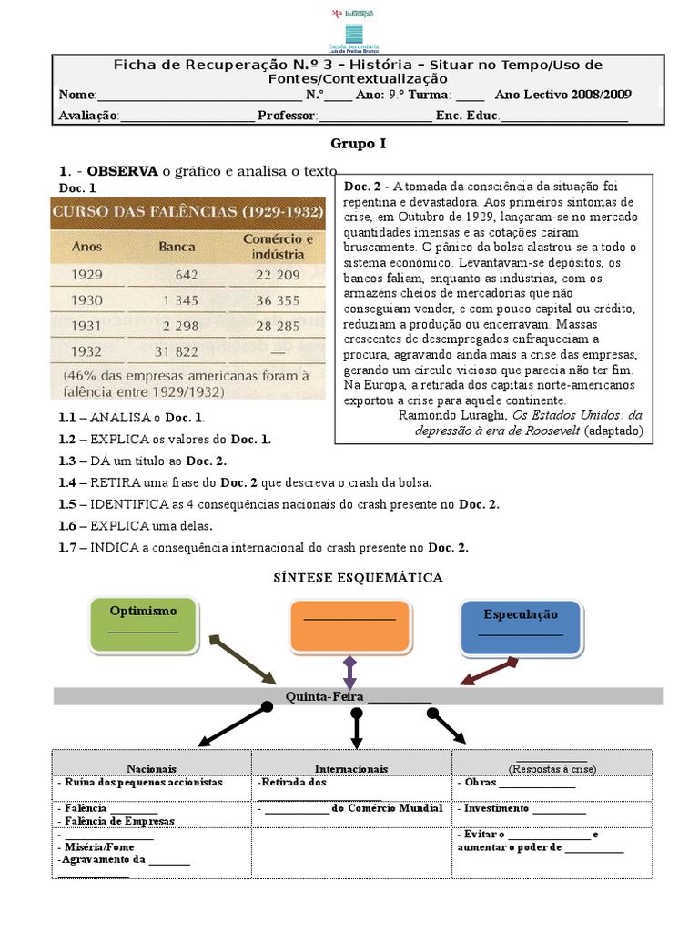 Ficha História 9 ano