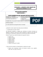 Cuestionario sobre tipos de regiones en México y sus características económicas