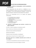 Resolução Prova de Empreendedorismo