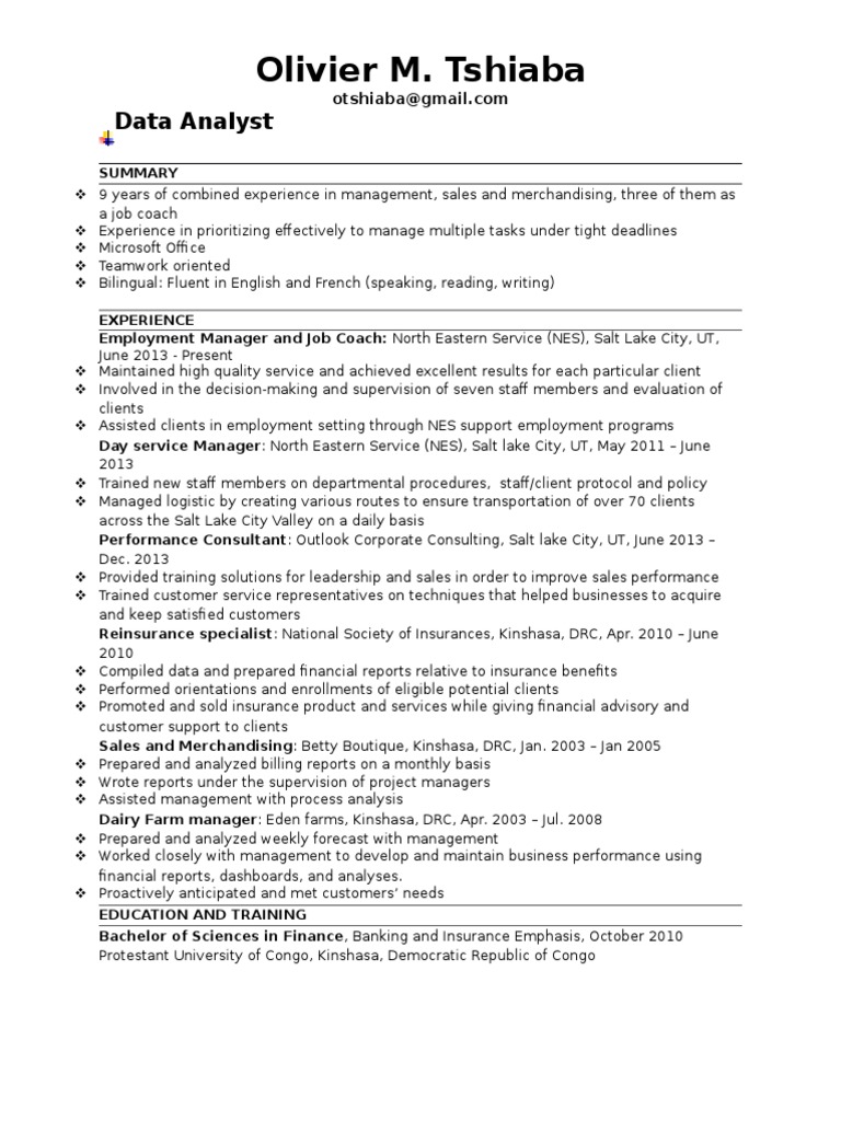 Resume Olivier Version 2 | PDF