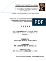 Tesis de Calculo de Avapotranspiracion PDF