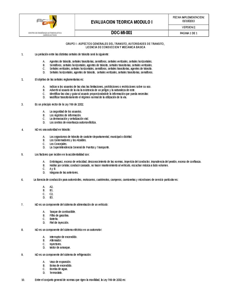 evaluación automovil Licencia de conducir Transporte