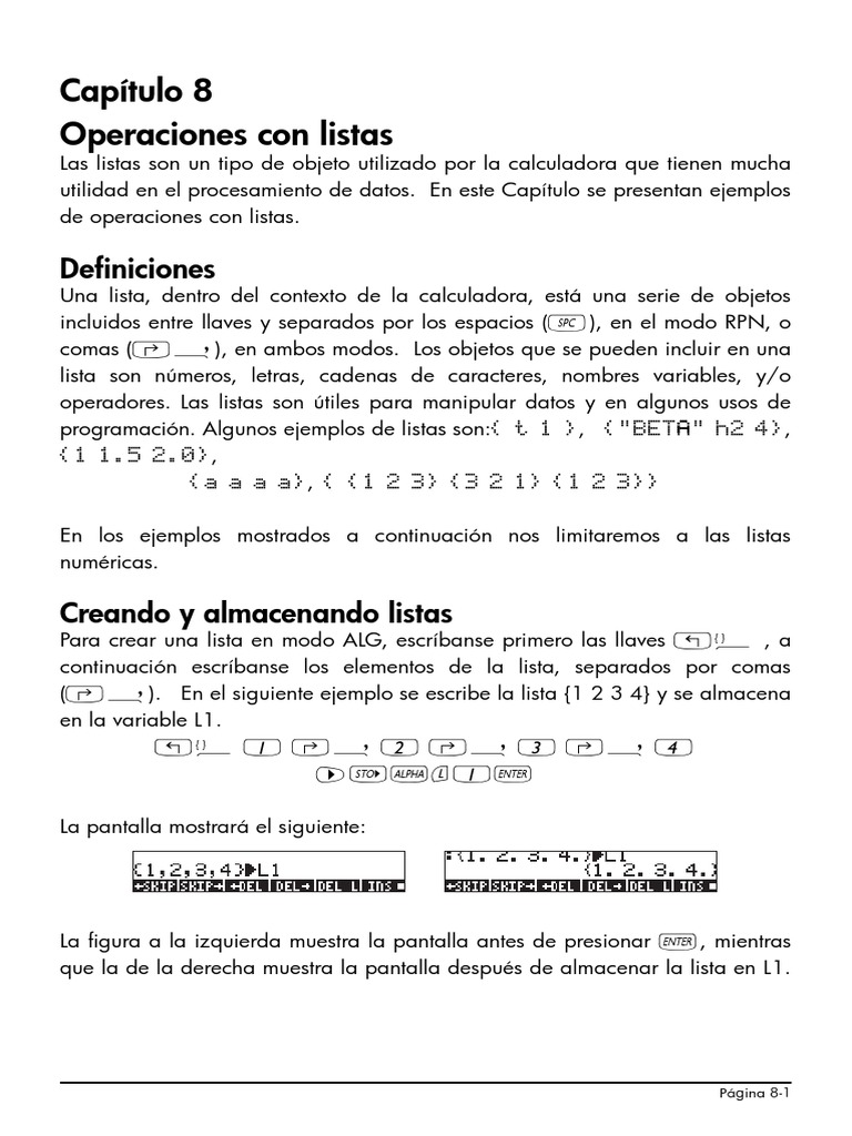 HP 50G Manual en Español PDF Diferencia Multiplicación