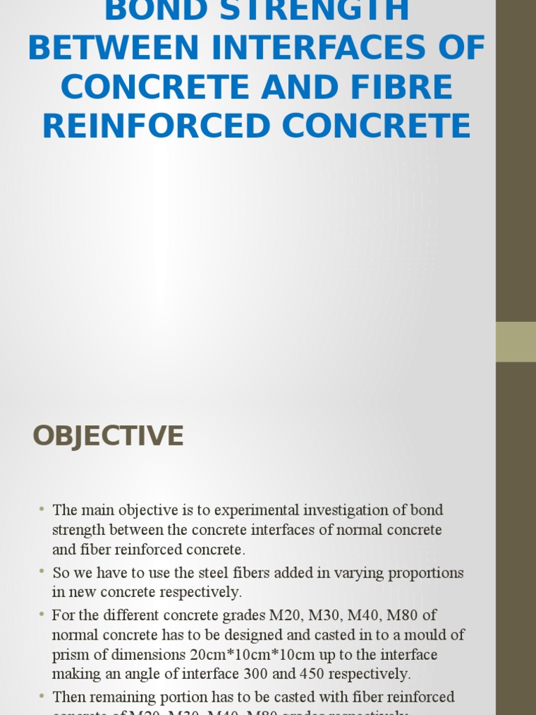 Bond Strength Between Interfaces of Concrete PDF Strength Of
