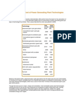 4118 Estimated Capital Cost of Power Generating Plant Technologies