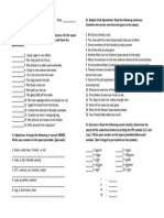 Simple Past Tense and Verb Agreement Worksheet