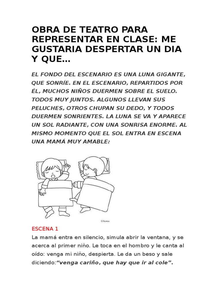 Obra de Teatro para Representar en Clase Teatro Artes (general)