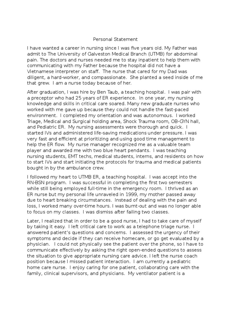 Examples of personal statements picture