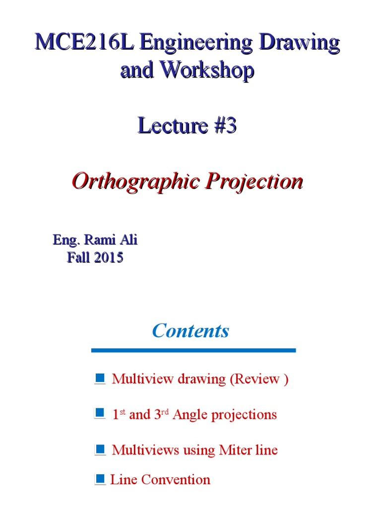 3 Orthographic Projection PDF Geometry Space