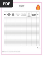 Grelha de Observação - Ficha de Matemática