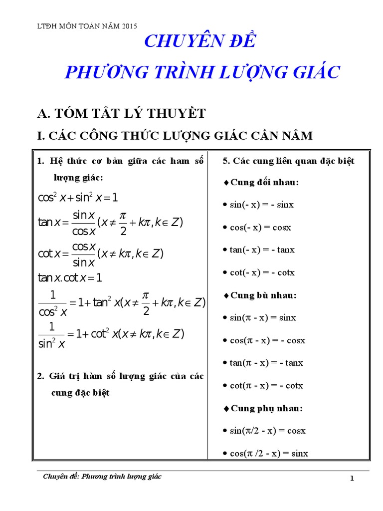 2012 - Chuyen de Luong Giac | PDF