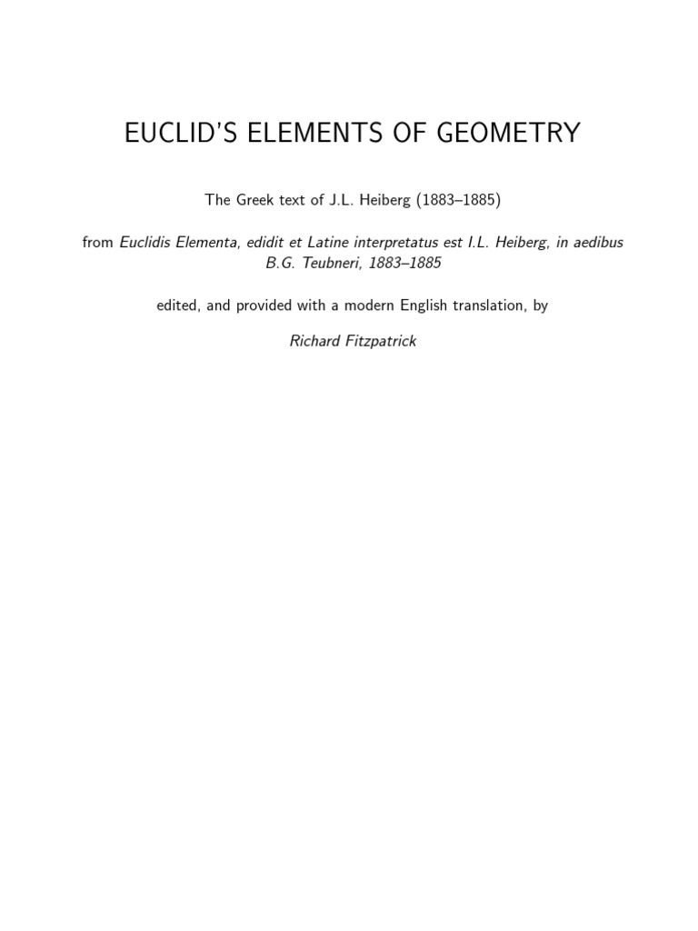 Elements of Euclids | PDF