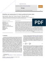 Modeling and Optimization of A Binary Geothermal Power Plant