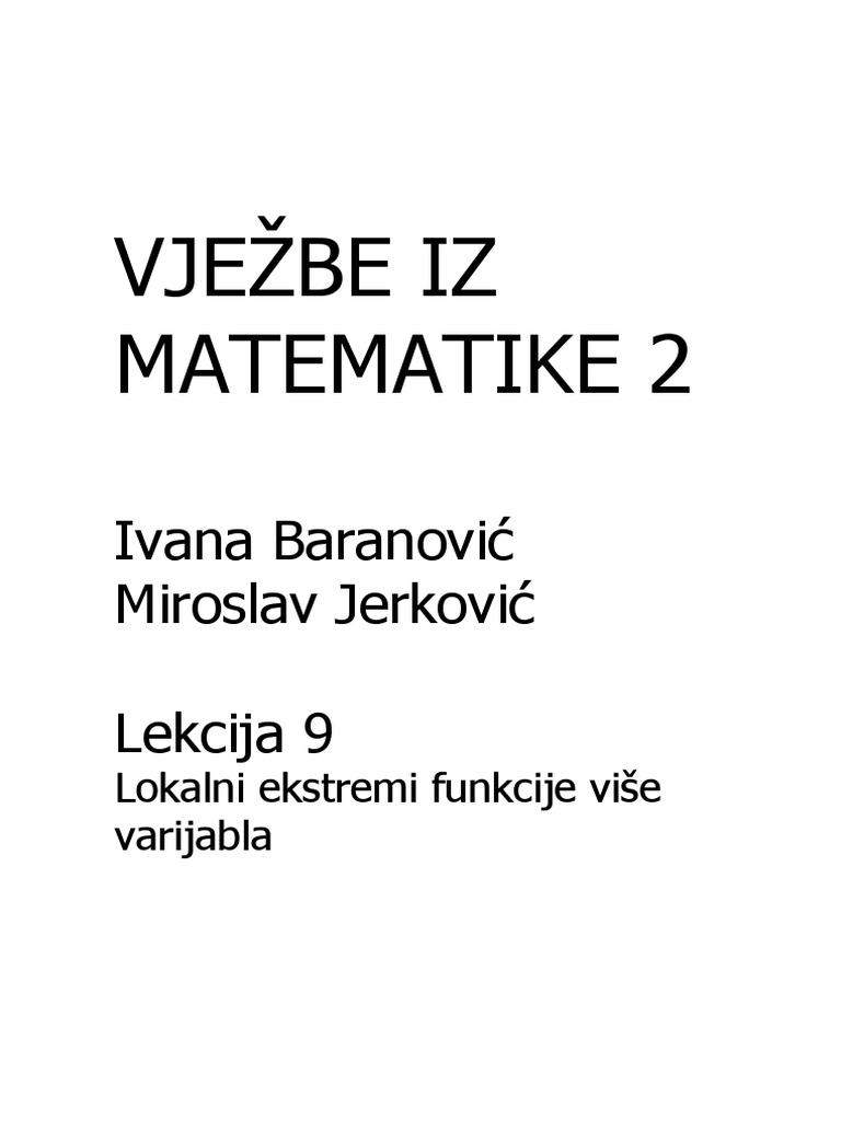 Mat2 Vjezbe9 | PDF