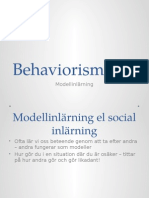 Behaviorismen - Modellinlärning - Diskutera