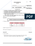 Prova PB Matematica 3ano Manha 4bim