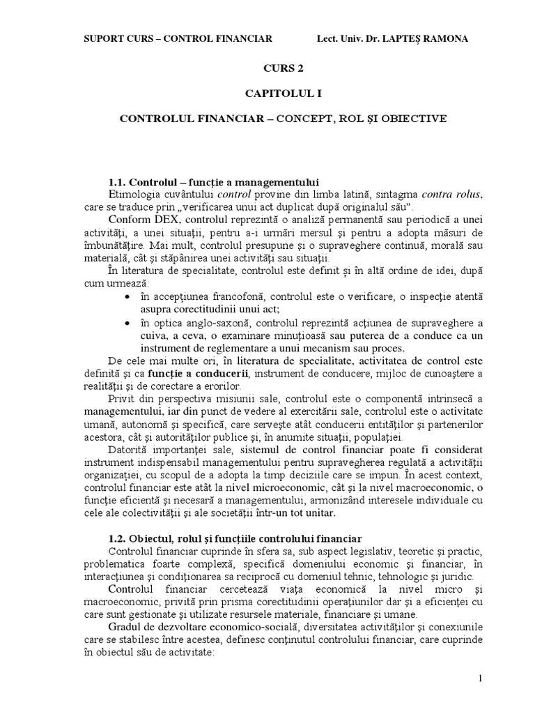 Curs Control Financiar | PDF