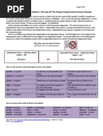 Verbs of Desire and Volition-Use of the Present Subjunctive in Noun Clauses