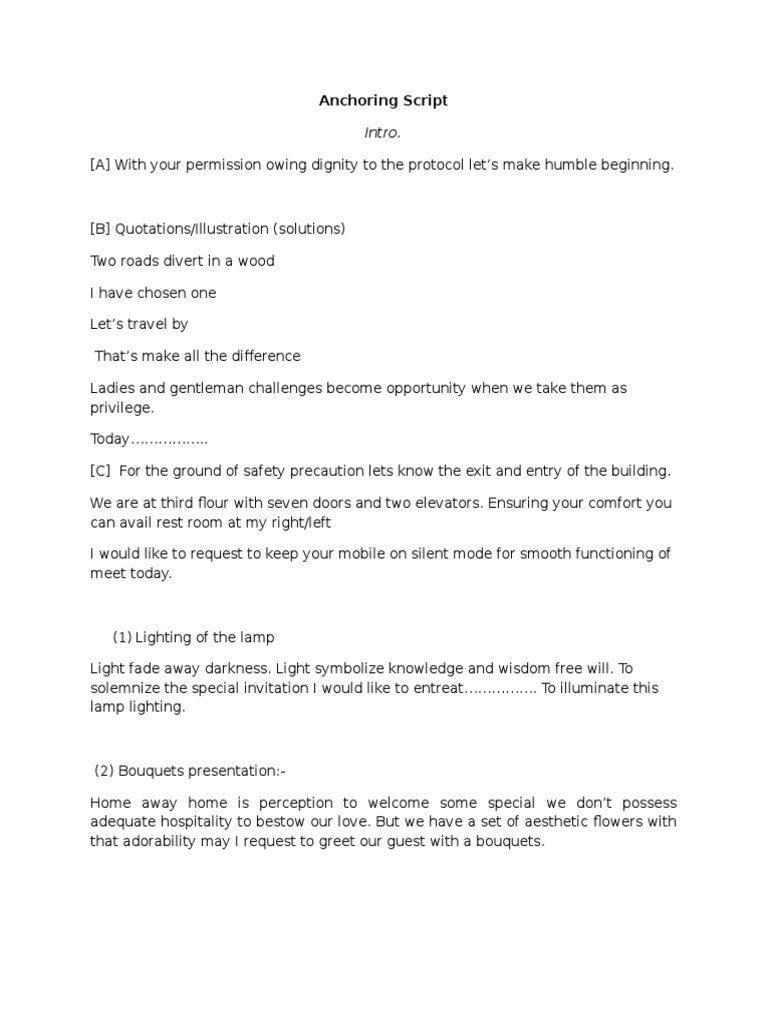 Anchoring Script