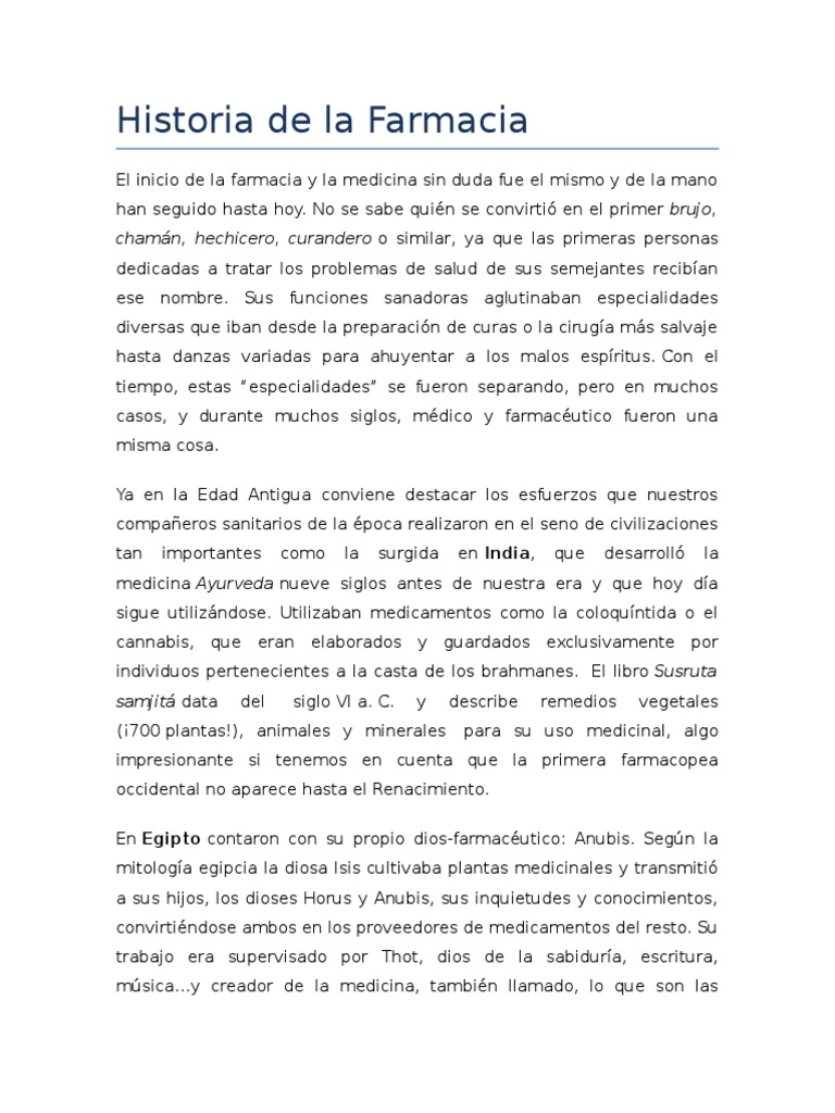 Historia de La Farmacia PDF Farmacia Parlamento