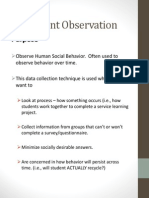Participant Observation Data Collection