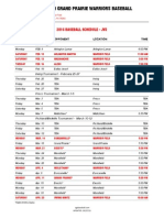 SGP Warriors JV2 Baseball Schedule