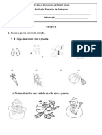 Ficha Avaliação Sumativa Natal 1ºano CARLOTA