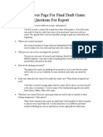 Report Cover Page For Final Draft Genre Questions For Report
